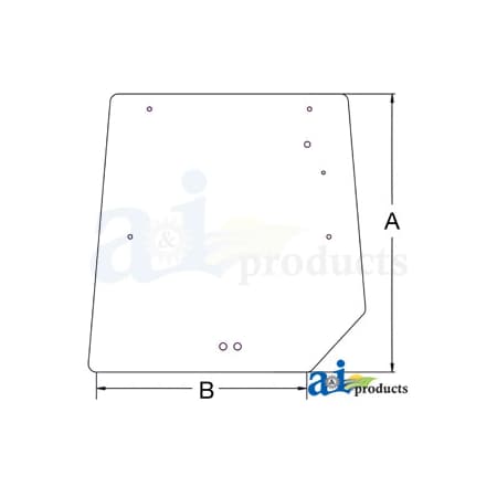 A & I Products Glass, Rear w/ Wiper on RH 34.5" x34.75" x1" A-3902141M1